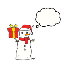 thought bubble cartoon snowman