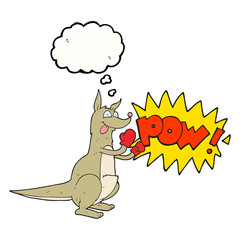 thought bubble cartoon boxing kangaroo