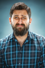 Obraz premium The crying man closeup