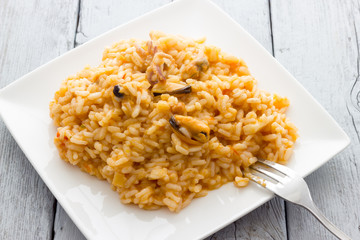 Risotto with seafood