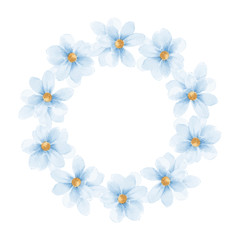 Delicate floral set. Round frame 30 in vector