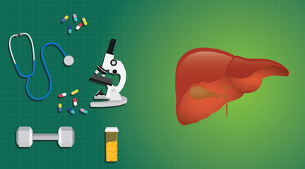 liver healthy concept with medicine medical record science
