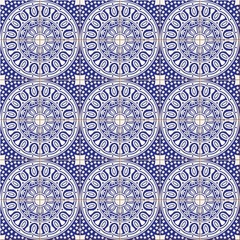 Seamless  pattern .  Turkish, Moroccan, Portuguese  tiles, Azulejo, ornaments.  Islamic Art.