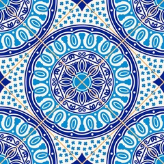 Seamless  pattern .  Turkish, Moroccan, Portuguese  tiles, Azulejo, ornaments.  Islamic Art.