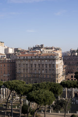 Fototapeta premium panoramic view from Altare della Patria of the Roman Forum.