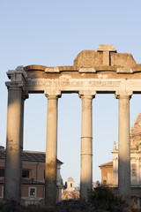 photo glimpse of the Roman Forum. Italy Rome