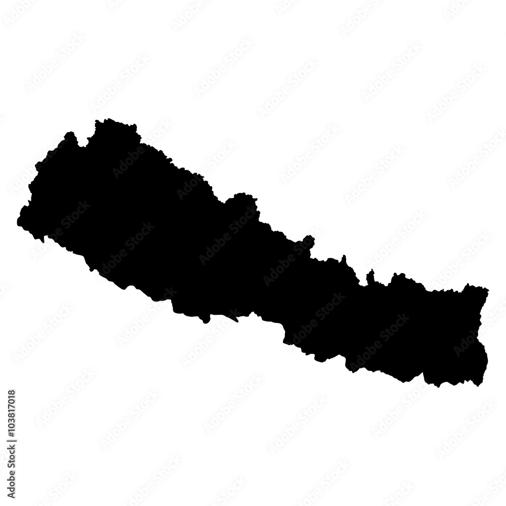 Wall mural nepal map on white background vector