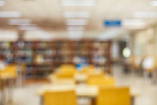 blur image of the library and sun light