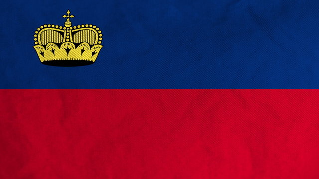 Liechtensteiner flag waving in the wind (full frame footage in 4K UHD resolution).