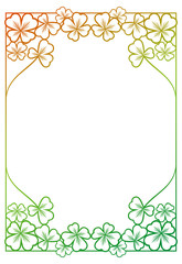Floral frame with gradient fill. Raster clip art outline drawing.