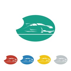car race logo icon Vector