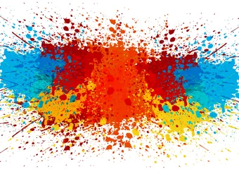 Deurstickers abstracte splatter kleur achtergrond. illustratie vector ontwerp © mrspopman