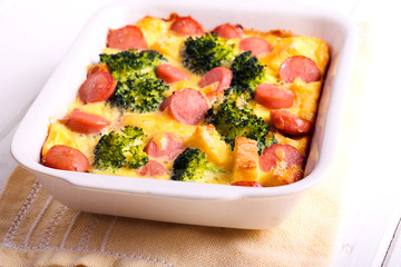 Broccoli and sausage bake
