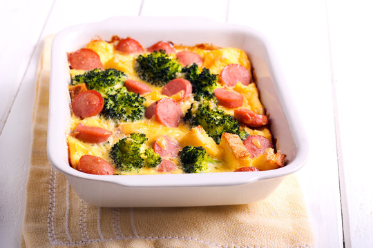 Broccoli and sausage bake