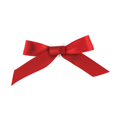 Realistic red gift ribbon