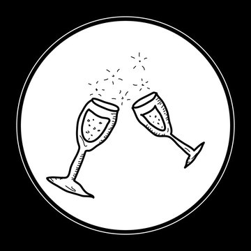 Simple doodle of a champagne glass