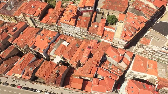 City Center Hamburg Aerial House Footage Cityscape Portugal Roof Drone Dwelling Residential Famous Europe Travel Landmark Crowded Time-Lapse