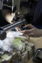 jewelry making by microscope