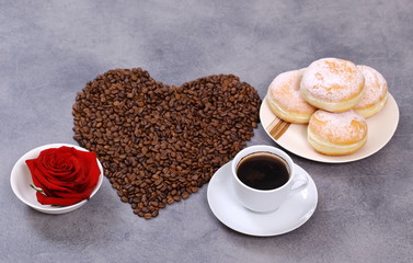 Kawa, Róża i pączki © fotodrobik