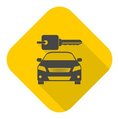 Rent a Car Transportation design icon with long shadow