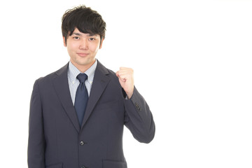 ガッツポーズのビジネスマン