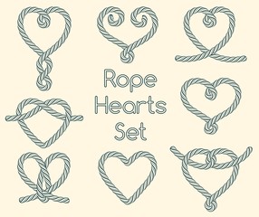 Set of rope hearts decorative knots