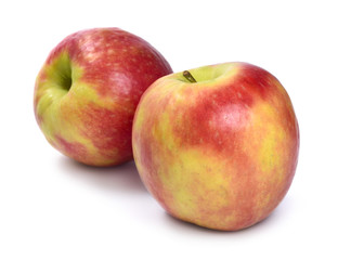 Fototapeta na wymiar Organic red and yellow apple, isolated on white background.