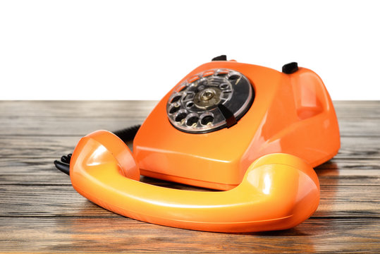 Vintage telephone on desk