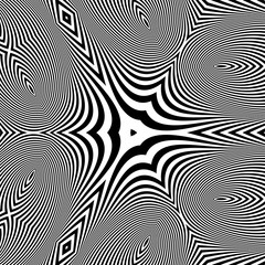 Pattern With Optical Illusion. Abstract Background. Optical Art. 3d Vector Illustration.
