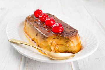 homemade pudding decorated