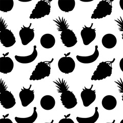Seamless pattern with fruits and berries 