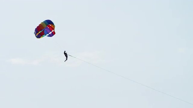 parasailing. blue sky