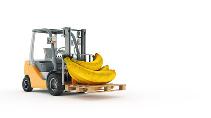 Modern forklift truck with banana © lchumpitaz