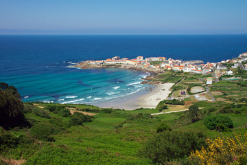 Fototapeta na wymiar Panorama der Bucht von Caion Galicien
