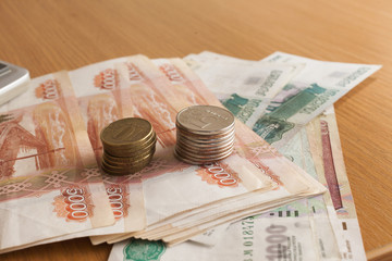 Roll of money on a table