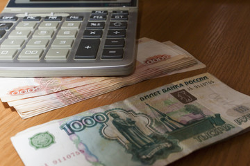 Roll of money on a table