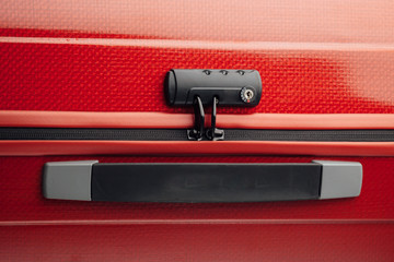 suitcase tsa lock, closeup view