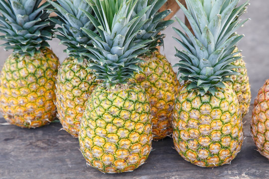 fresh pineapple group from market