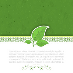 Natural concept. Green leaves. Vector illustration.