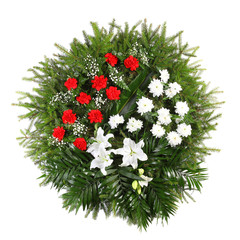green funeral wreath