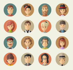 Group of happy cartoon people 