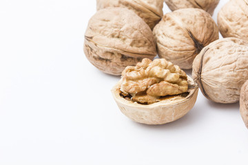 Walnut isolated on white background.