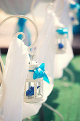 wedding scenery of blue and white color