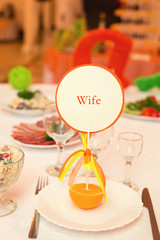 decor for a table in the form of orange
