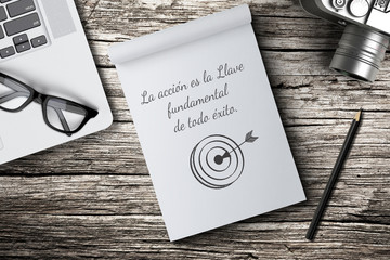 Inspirational Quote on Notepad.