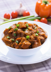 Baked eggplant with vegetables
