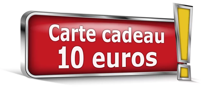 Carte cadeau 10 euros sur panneau rouge Stock Vector | Adobe Stock