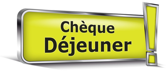 Chèque déjeuner sur panneau vert