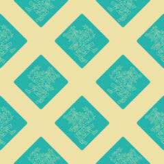 Seamless pattern with symbols from Aztec codices for your design
