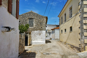 Street and old houses in Ag. Leon village, Zakynthos, Ionian islands, Greece
